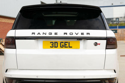 3D Gel Road Legal Number Plates