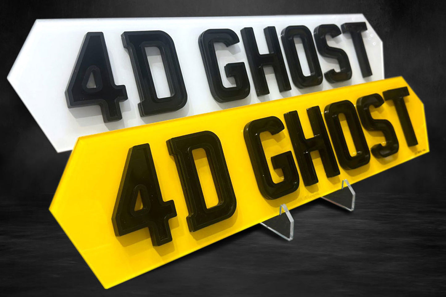 4D Hex Ghost 6mm Acrylic Road Legal Number Plates