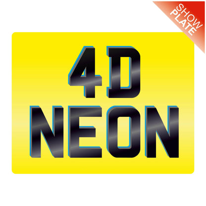 4D NEON Motorbike Number Plate (9"x7" - 8"x6" - 7"x5")