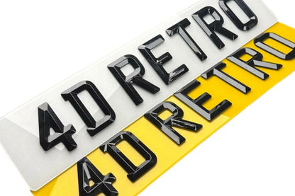 BEVELLED Retro ROAD LEGAL Number Plates